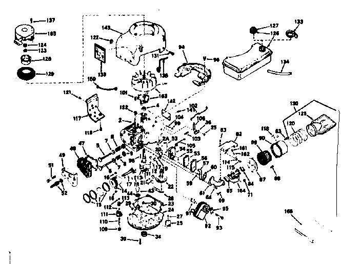 Basic Engine Diagram and Parts List for 143225082  Craftsman Engine