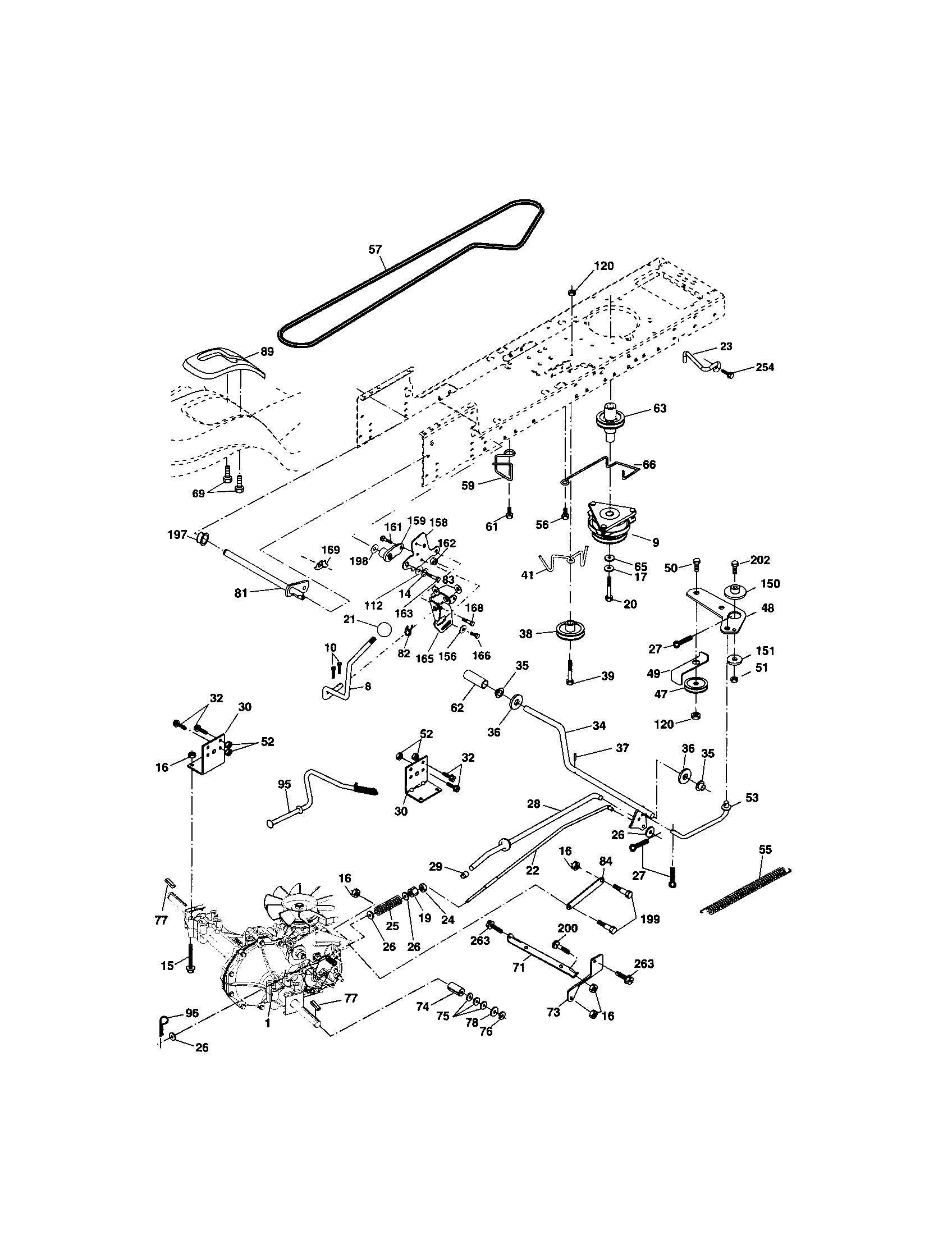 Ground Drive Diagram and Parts List for 917273662  Craftsman Lawn Tractor
