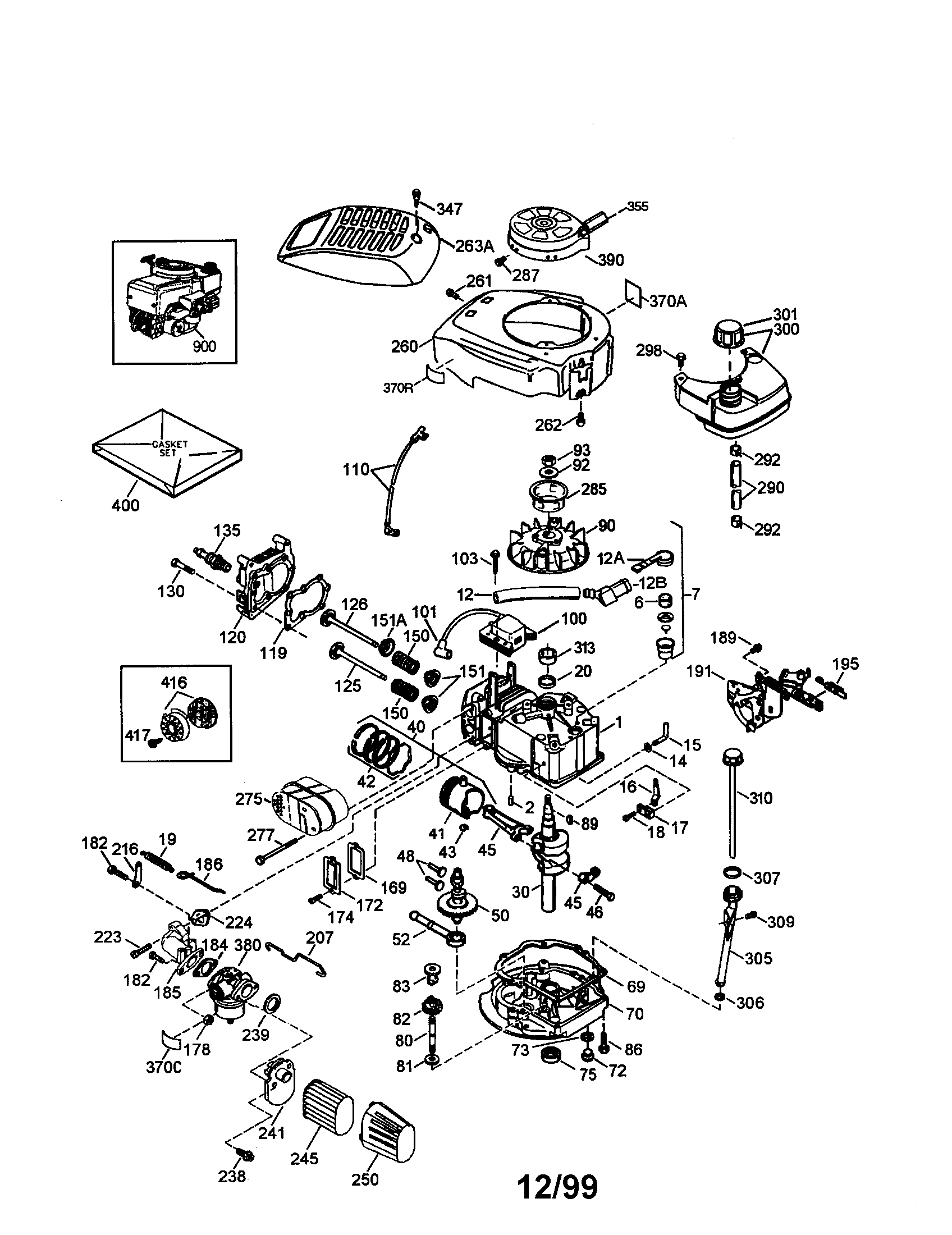 Engine Diagram and Parts List for 143006702  Craftsman Engine