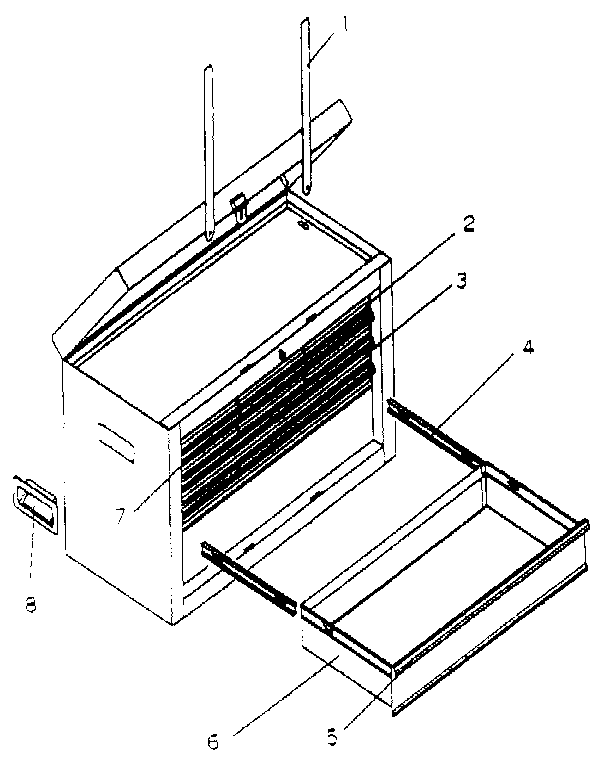 9 Drawer Chest Diagram and Parts List for 706658330  Craftsman Tool Stand & Cart