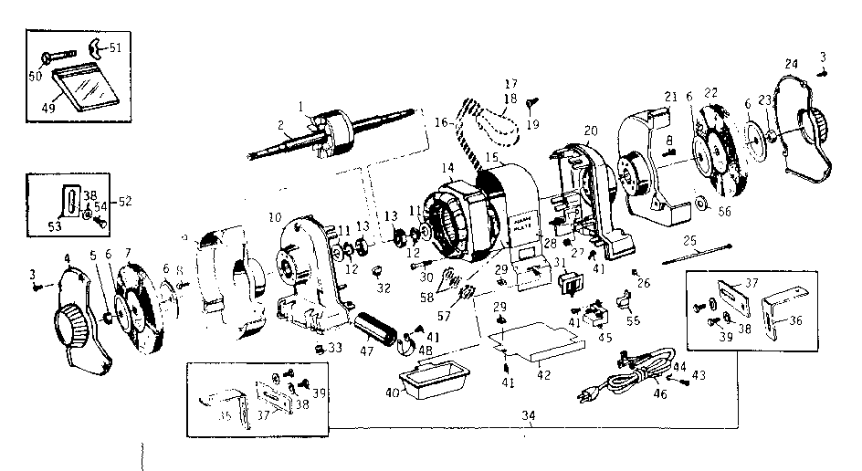 Unit Parts Diagram and Parts List for 3971949  Craftsman Grinder