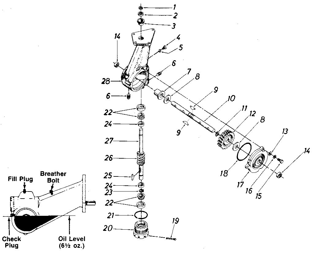 Transmission Assembly 717-0304 Diagram and Parts List for 247298712  Craftsman Tiller