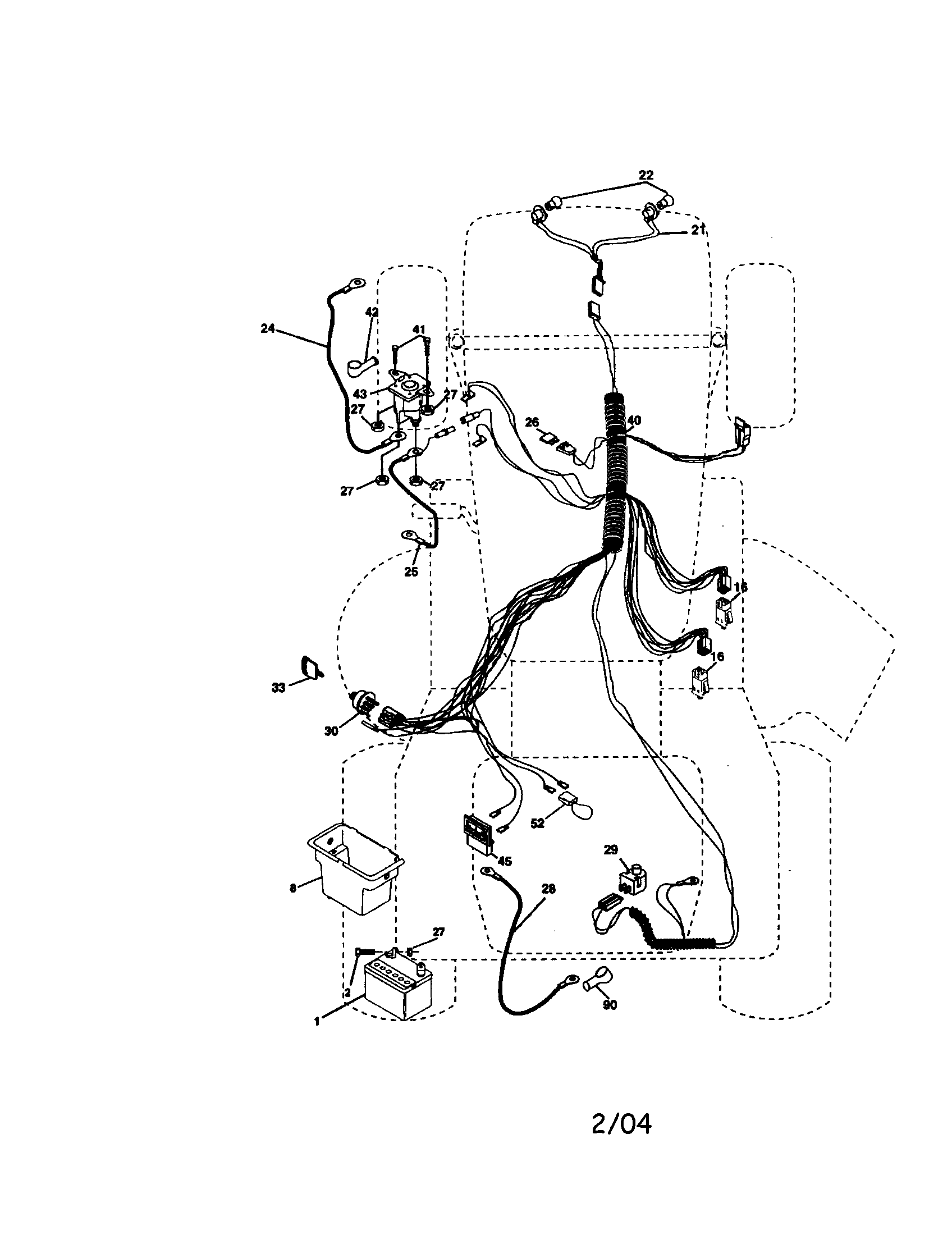 Electrical Diagram and Parts List for 917273371  Craftsman Lawn Tractor