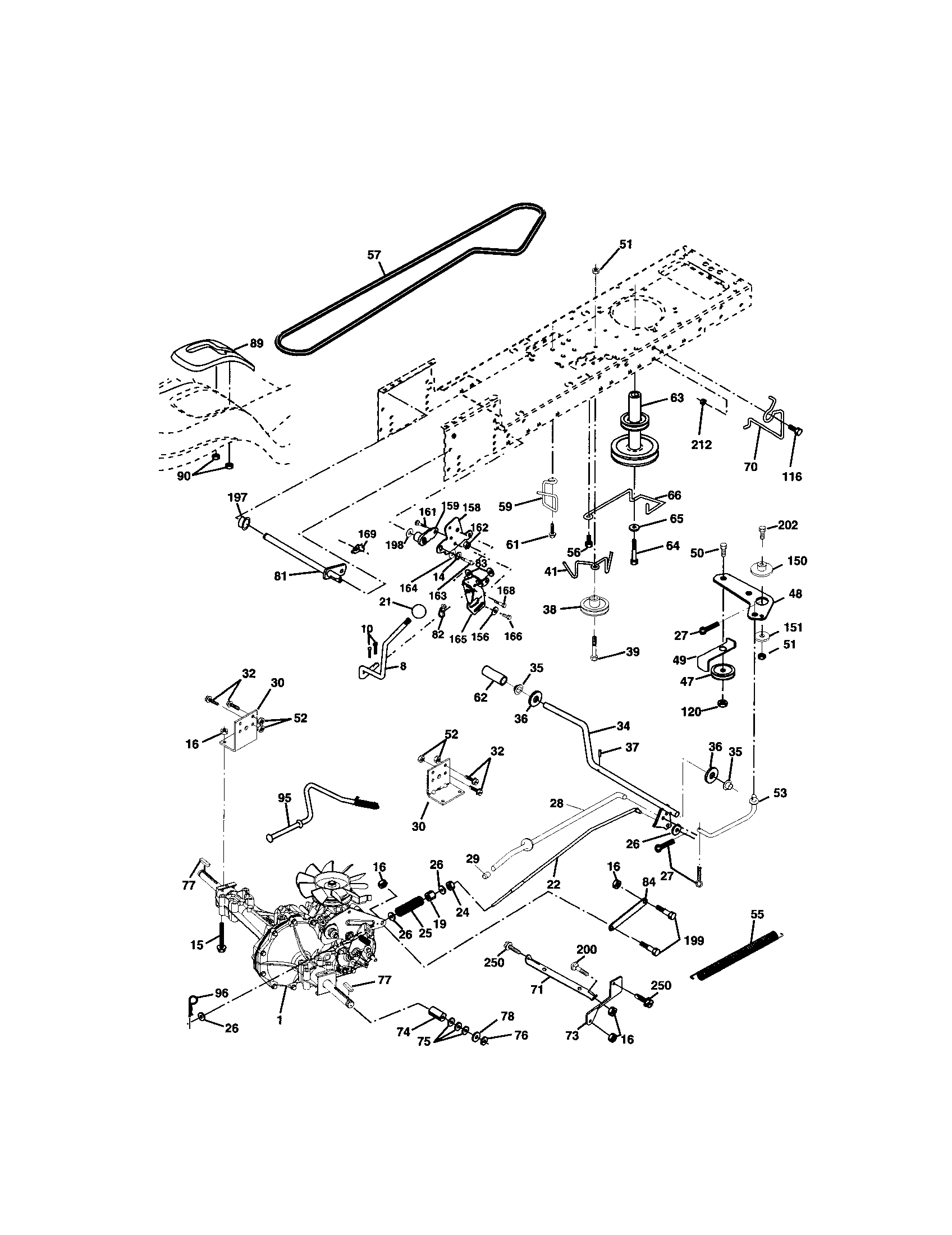 Ground Drive Diagram and Parts List for 917272460  Craftsman Lawn Tractor