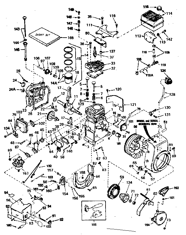 Engine Diagram and Parts List for 143754122  Craftsman Engine