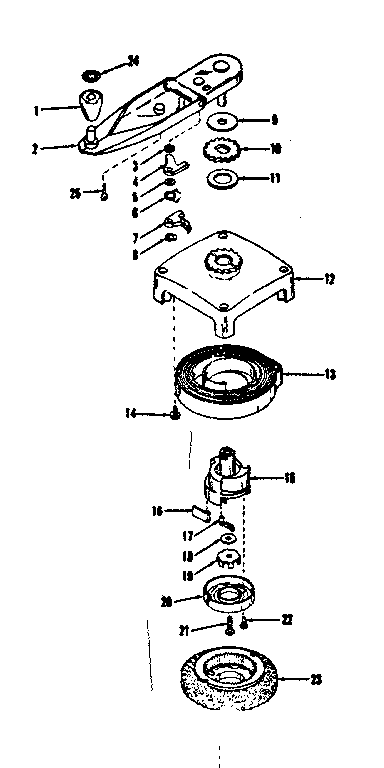Self Starter No. 29362 Diagram and Parts List for 14330350  Craftsman Engine