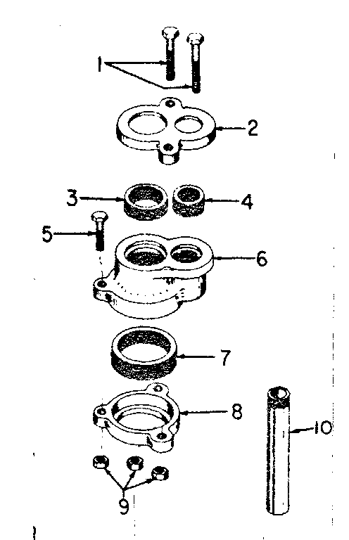 Vertical Casing Adapters Diagram and Parts List for 39025160  Craftsman Water Pump