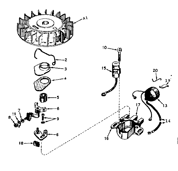 Magneto No. 610689a Diagram and Parts List for 143165032  Craftsman Engine