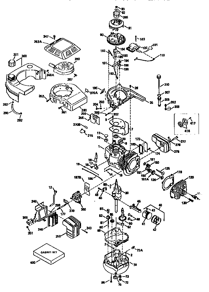 Engine 143.966508 (71/143) Diagram and Parts List for 143966508  Craftsman Engine