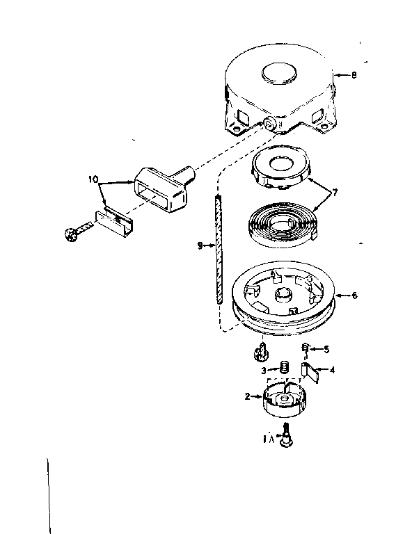 Rewind Starter No. 590449 Diagram and Parts List for 143576032  Craftsman Engine