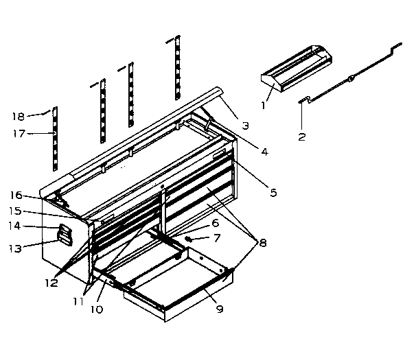 Cabinet Parts Diagram and Parts List for 706956700  Craftsman Tool Stand & Cart