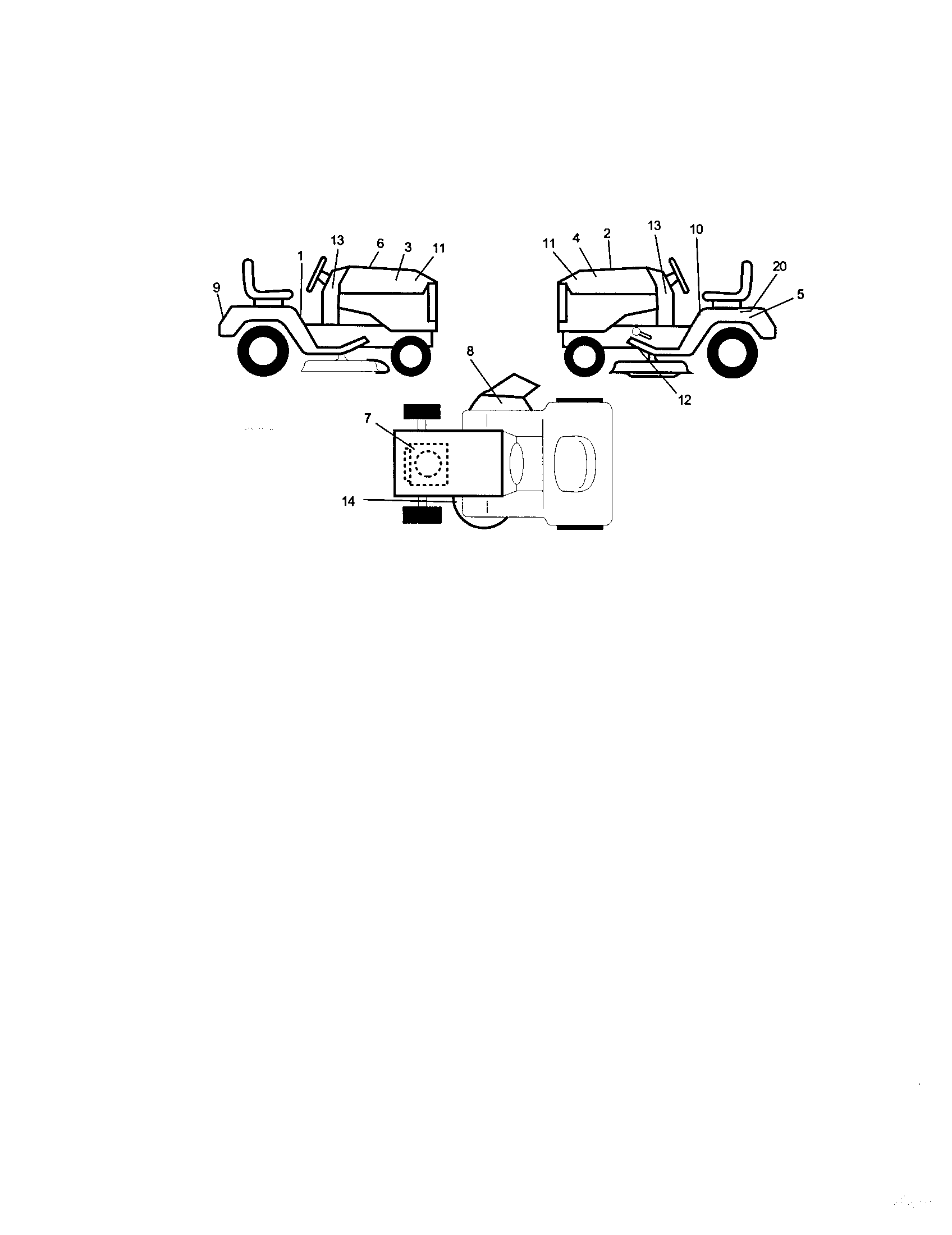 Decals Diagram and Parts List for 917272072  Craftsman Lawn Tractor