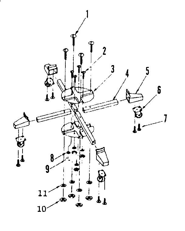 4 Wheel Caster Asm Diagram and Parts List for 75817820  Craftsman Utility Vacuum
