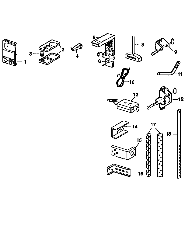 Installation Diagram and Parts List for 13953675SRT  Craftsman Garage Door Opener