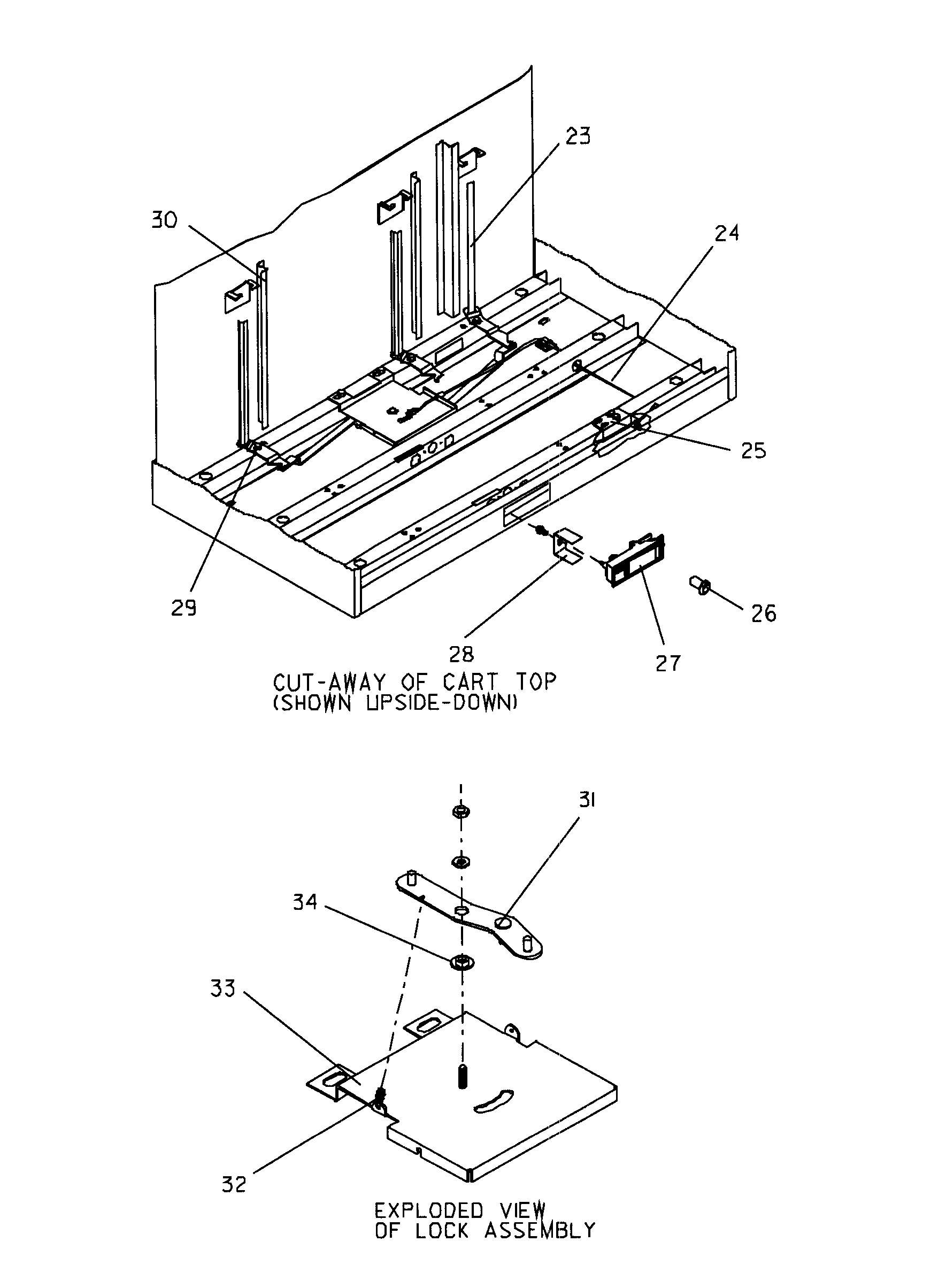 Lock Assy Diagram and Parts List for 706655782  Craftsman Tool Stand & Cart