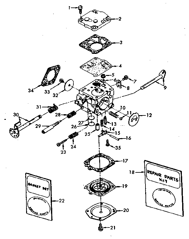 Replacement Parts Diagram and Parts List for 917351451  Craftsman Chainsaw