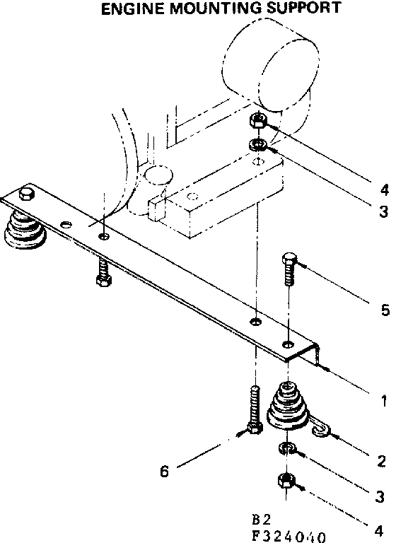 Engine Mounting Support Diagram and Parts List for 580324040  Craftsman Engine