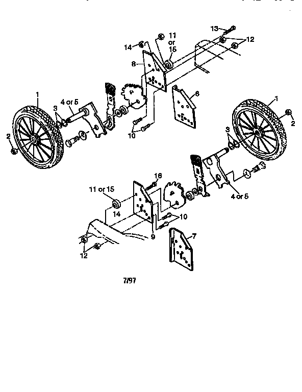High Wheel Kit Diagram and Parts List for 917337231  Craftsman Lawn Tractor