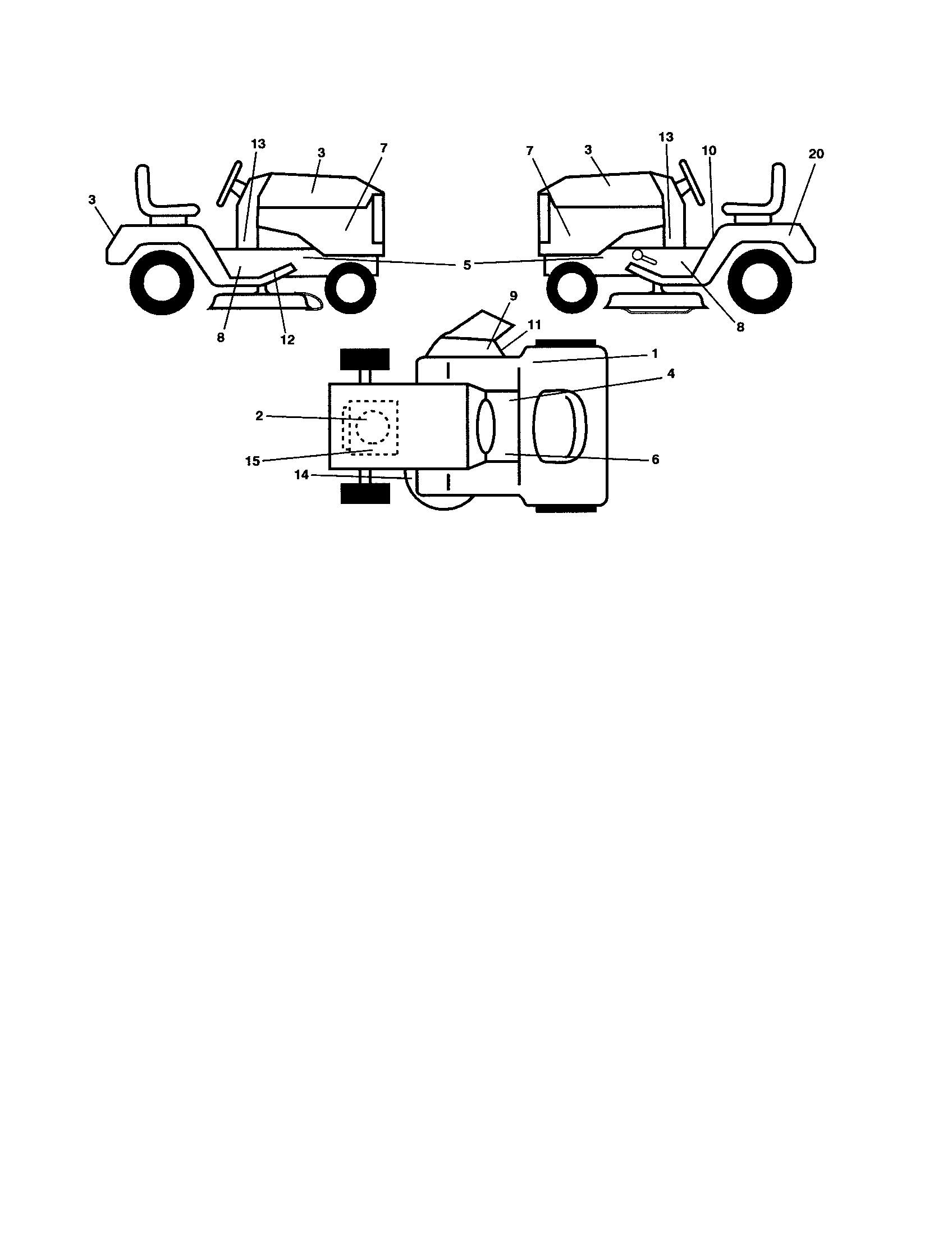Decals Diagram and Parts List for 917257410  Craftsman Lawn Tractor