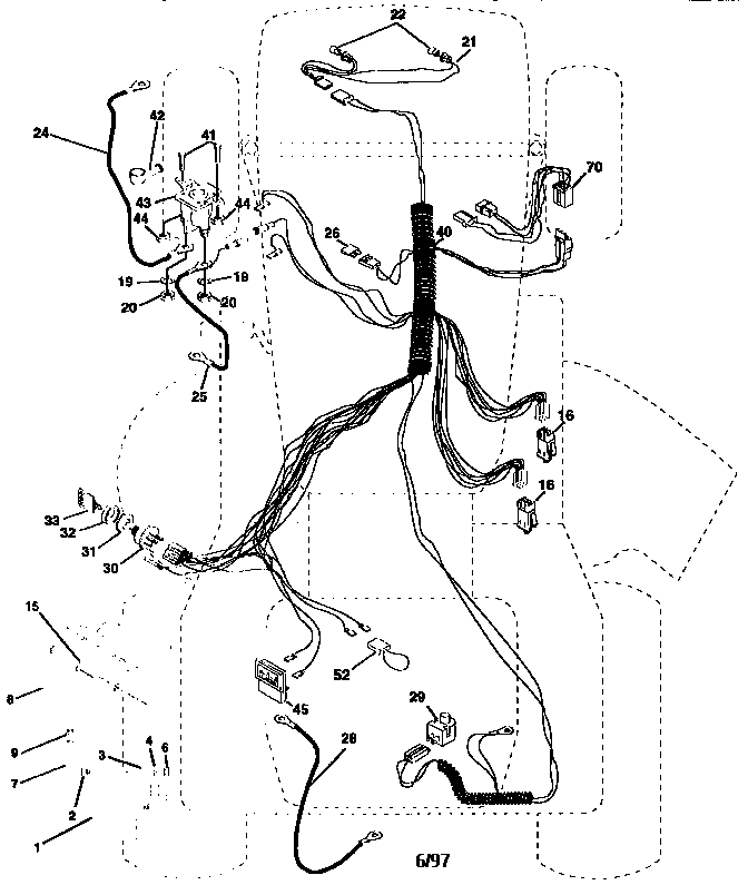 Electrical Diagram and Parts List for 917258072  Craftsman Lawn Tractor