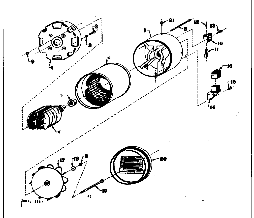 Stator Assembly Diagram and Parts List for 5803105-3  Craftsman Engine