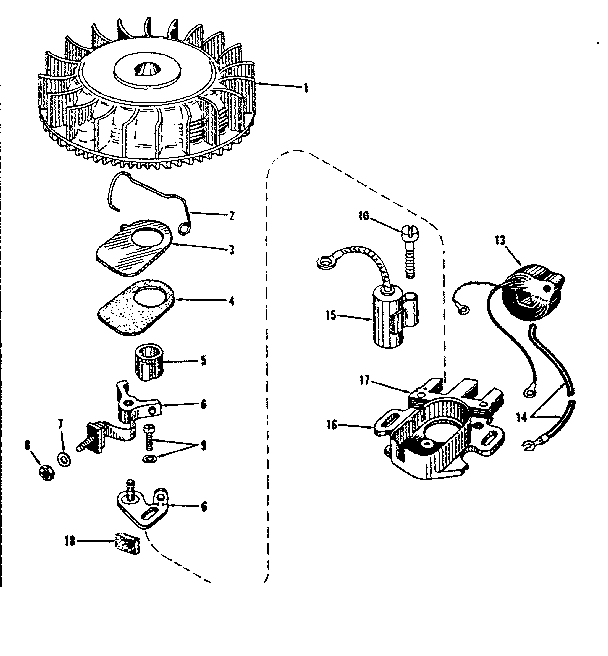 Magneto (phelon F-3220-g) Diagram and Parts List for 14312351  Craftsman Engine