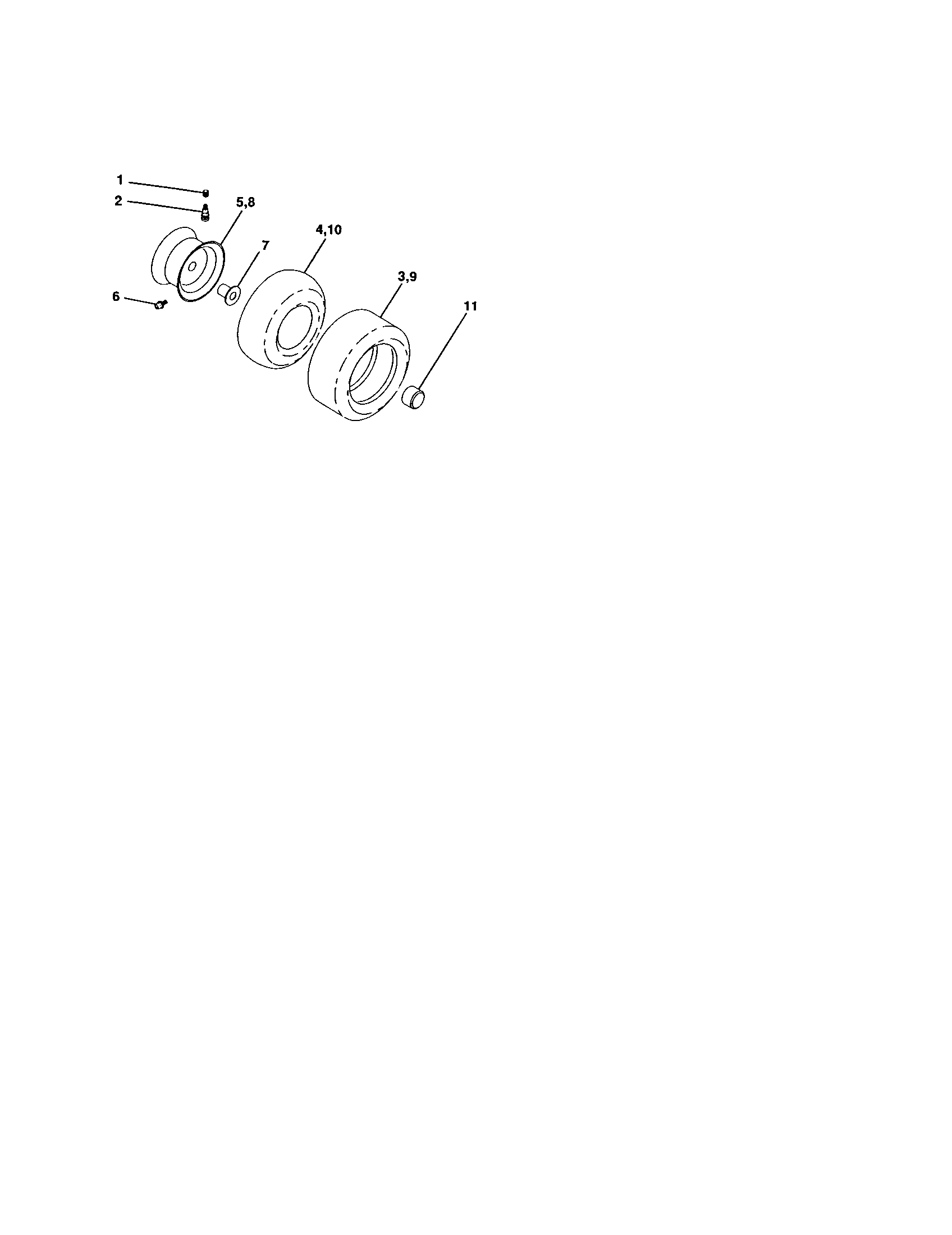 Wheels And Tires Diagram and Parts List for 917253780  Craftsman Lawn Tractor