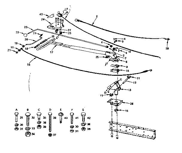 Control Group Diagram and Parts List for 917299681  Craftsman Tiller