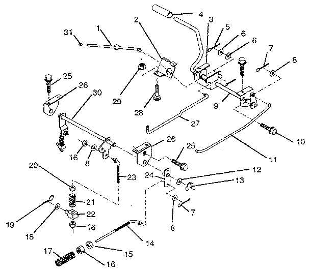 Parking Brake/rear Mower Lift Assembly Diagram and Parts List for 917256220  Craftsman Engine