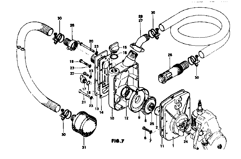 Pump Diagram and Parts List for 59301  Craftsman Water Pump