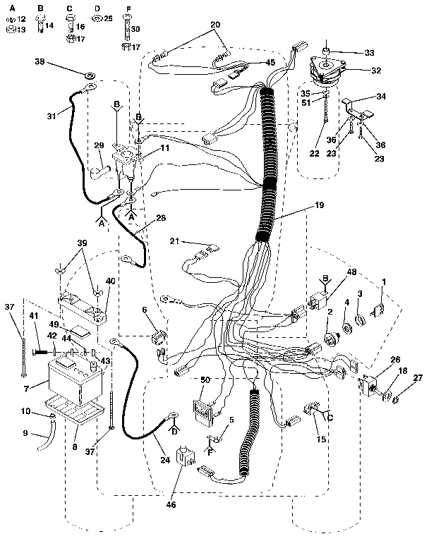 Electrical Diagram and Parts List for 917255961  Craftsman Lawn Tractor