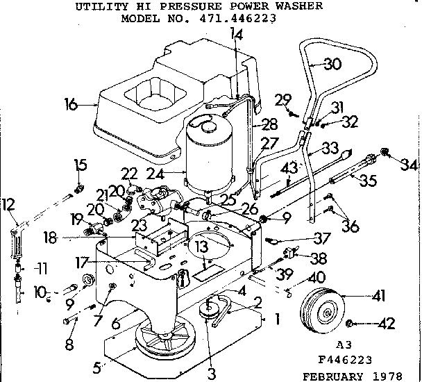 Replacement Parts Diagram and Parts List for 471446223  Craftsman Pressure Washer