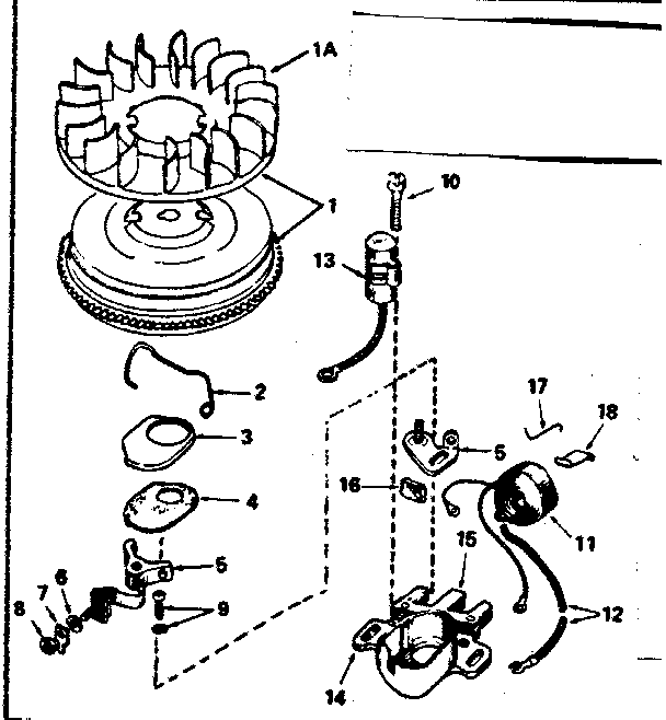 Magneto No. 610648 Diagram and Parts List for 143356162  Craftsman Engine