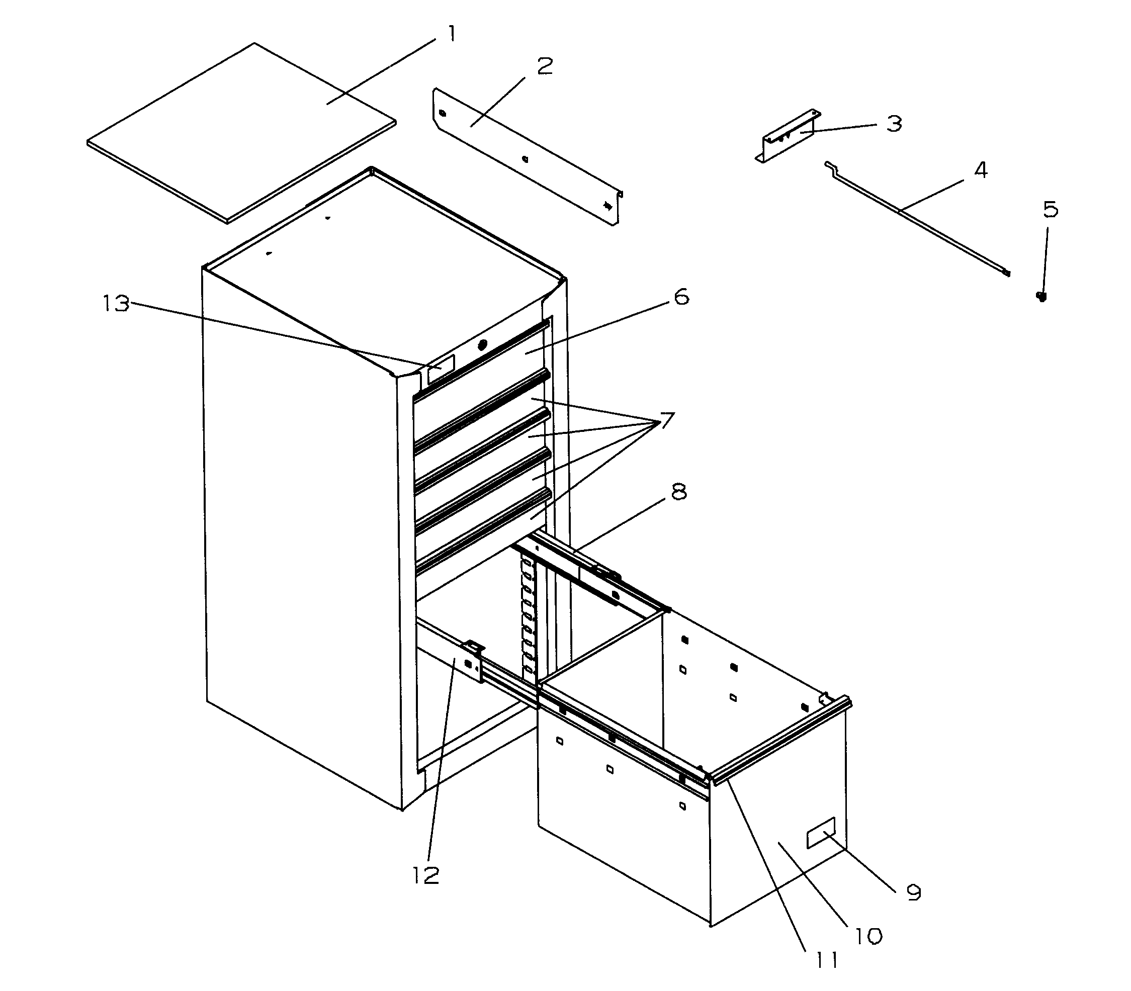 Cabinet Diagram and Parts List for 706825150  Craftsman Tool Stand & Cart