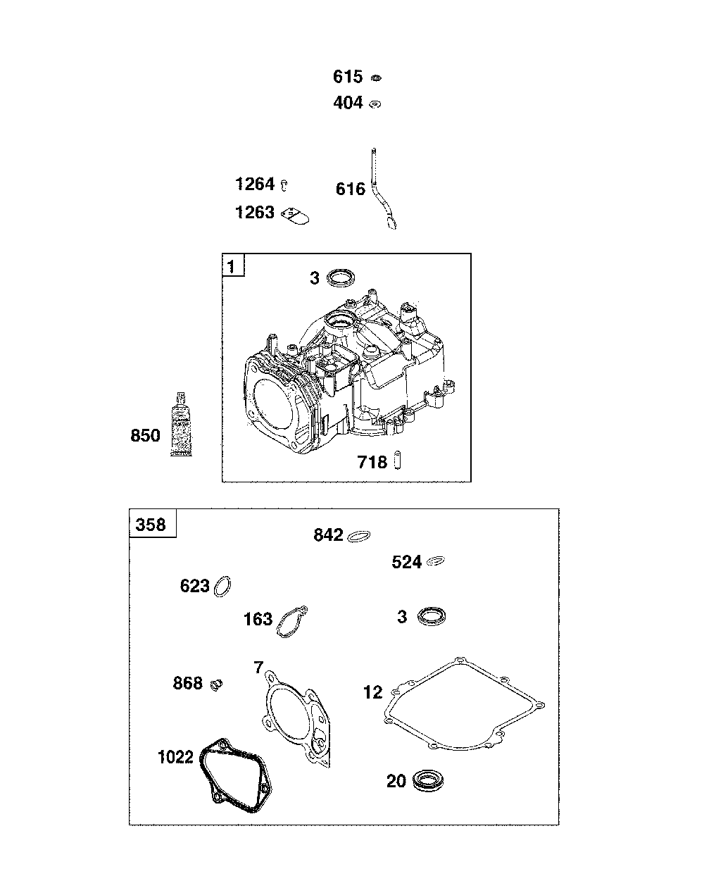 Cylinder Diagram and Parts List for CMXGMAM1125499  Craftsman Lawn Mower