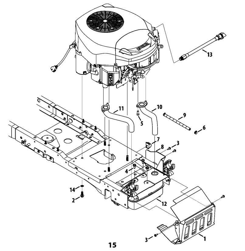 PG 15-MUFFLER Diagram and Parts List for 247204470 Type 0 Craftsman Lawn Mower