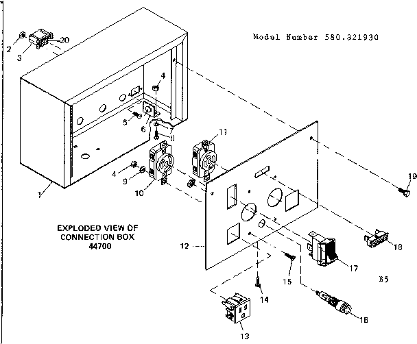 Connection Box Diagram and Parts List for 580321930  Craftsman Engine
