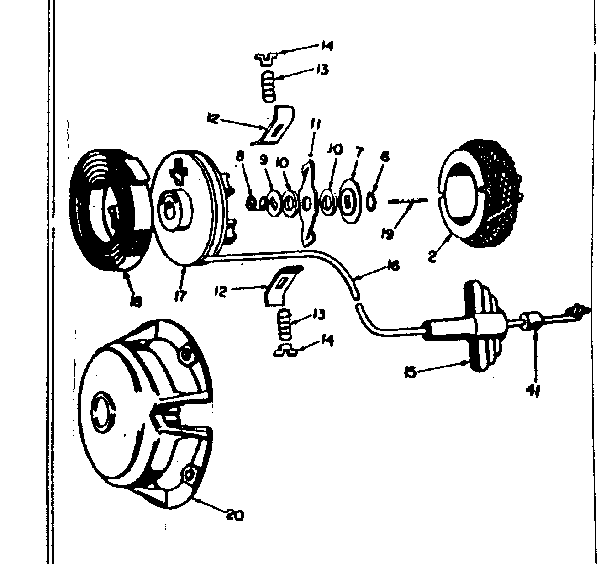 Rewind Starter #590290 Diagram and Parts List for 91760014  Craftsman Chainsaw