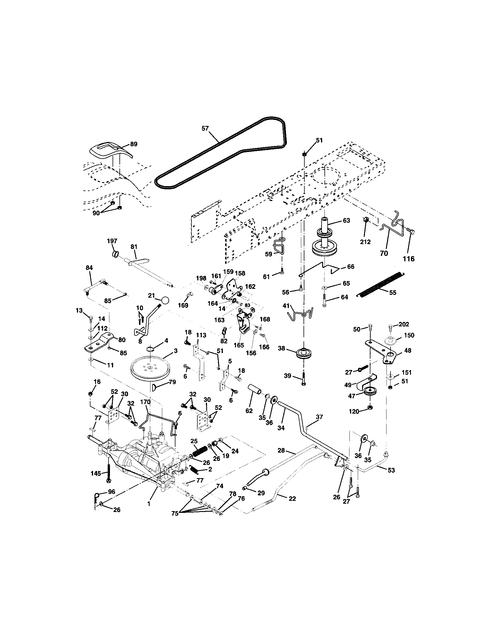 Ground Drive Diagram and Parts List for 917272911  Craftsman Lawn Tractor