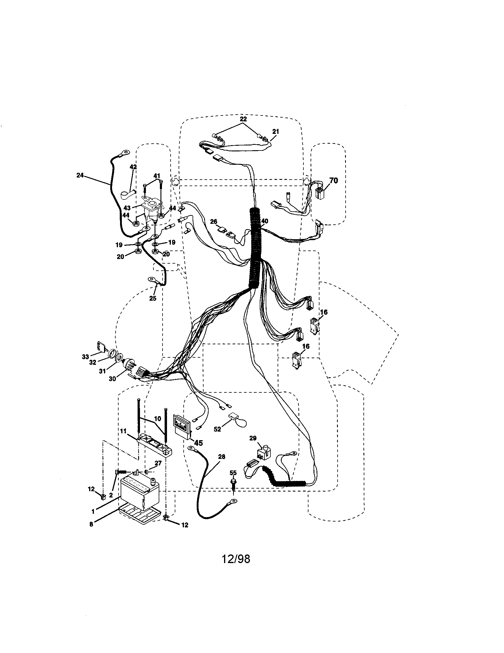 Electrical Diagram and Parts List for 917270770  Craftsman Lawn Tractor