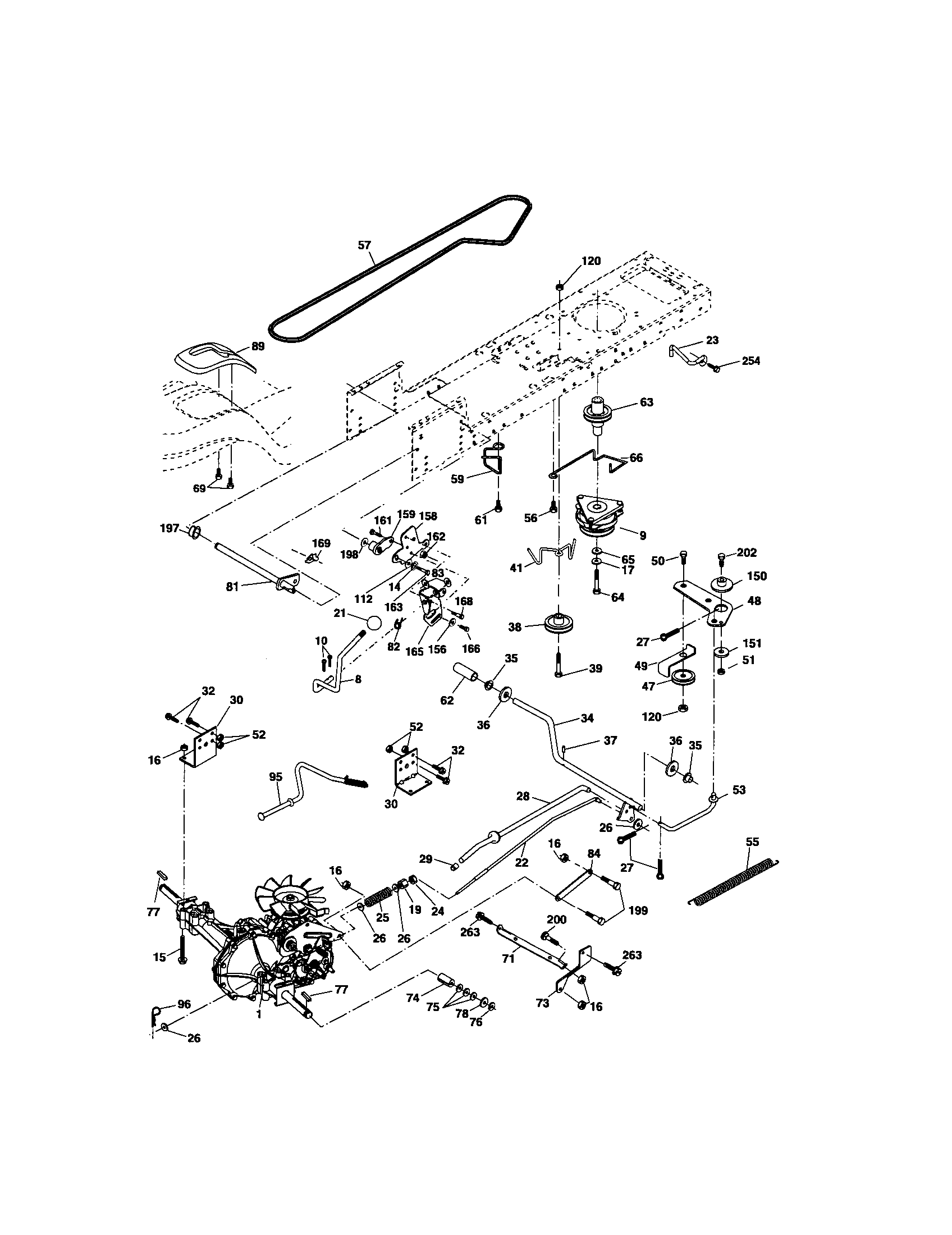 Ground Drive Diagram and Parts List for 917275900  Craftsman Lawn Tractor