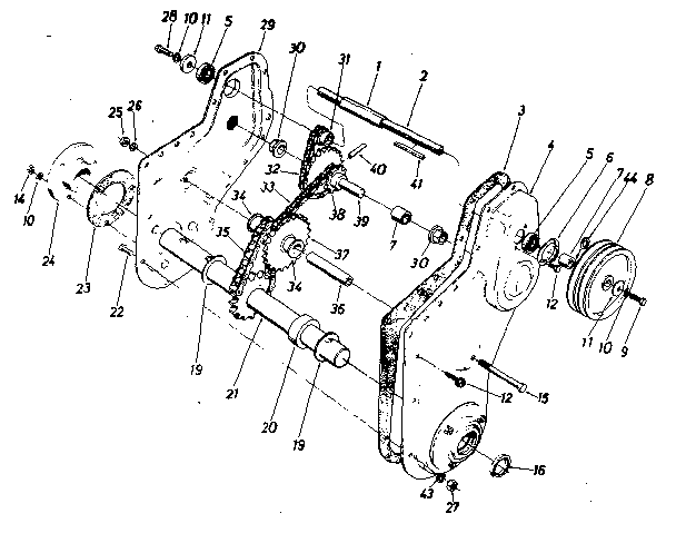 Transmission 784-0257 Diagram and Parts List for 247298612  Craftsman Tiller