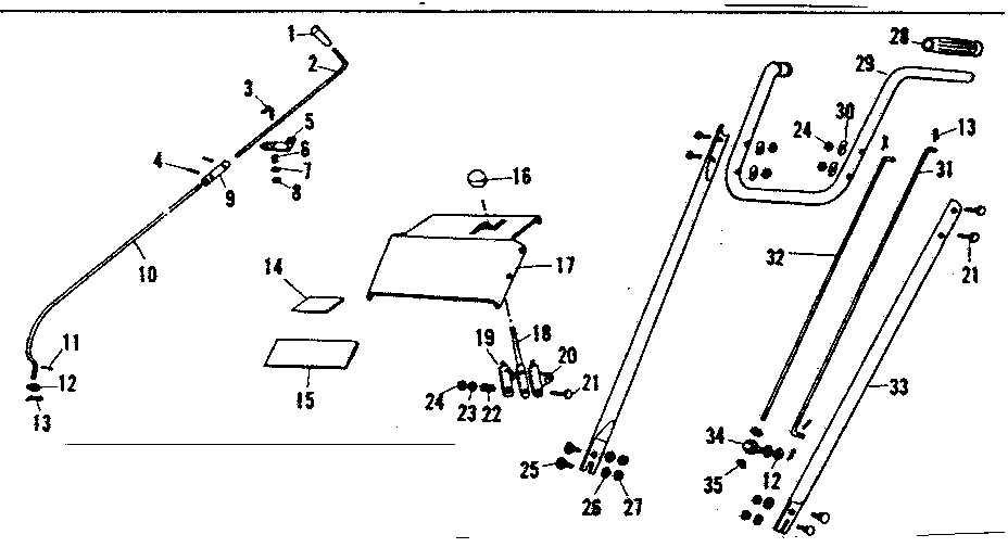 Handle Assembly Diagram and Parts List for 53682558  Craftsman Snow Blower