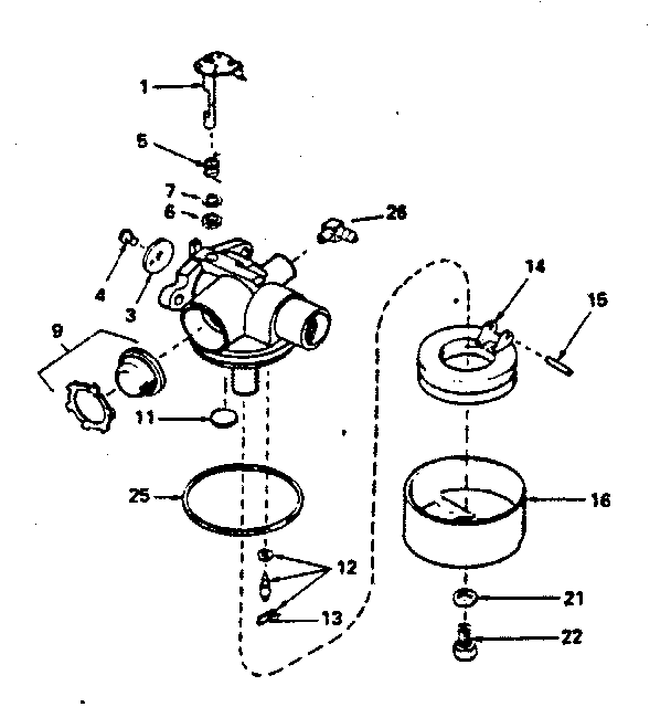 Carburetor No. 632388 Diagram and Parts List for 143374142  Craftsman Engine