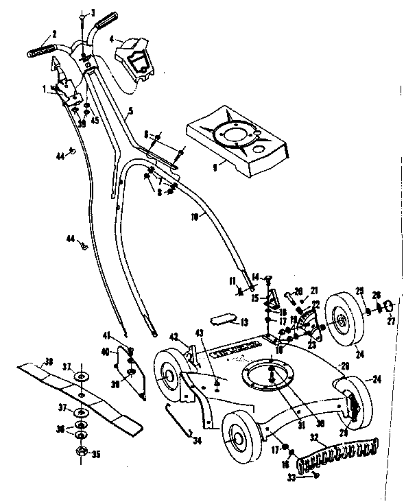 Replacement Parts Diagram and Parts List for 13191301  Craftsman Lawn Mower