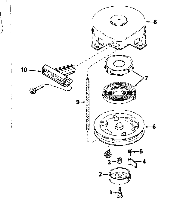 Rewind Starter No. 590537 Diagram and Parts List for 200653111  Craftsman Engine
