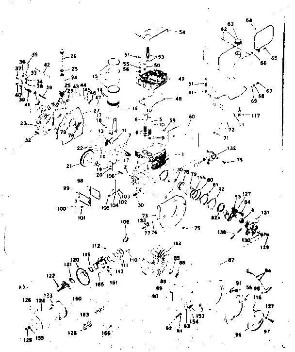 Basic Engine Diagram and Parts List for 143592062  Craftsman Engine