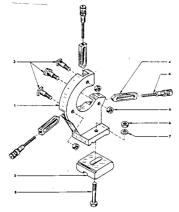 Steady Rest Diagram and Parts List for 5492892  Craftsman Lathe