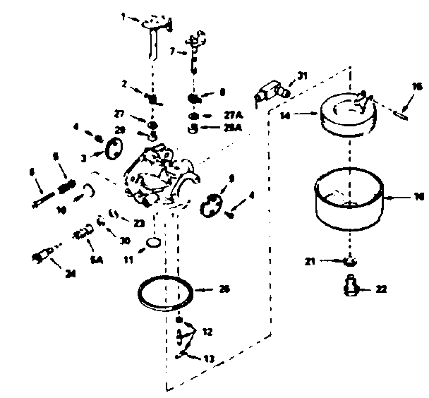 Carburetor No. 632282 Diagram and Parts List for 143366062  Craftsman Engine
