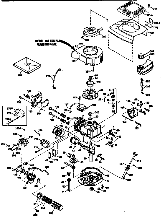 Replacement Parts Diagram and Parts List for 143945002  Craftsman Engine